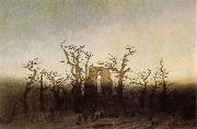 Caspar David Friedrich Abbey under Oak Trees painting
